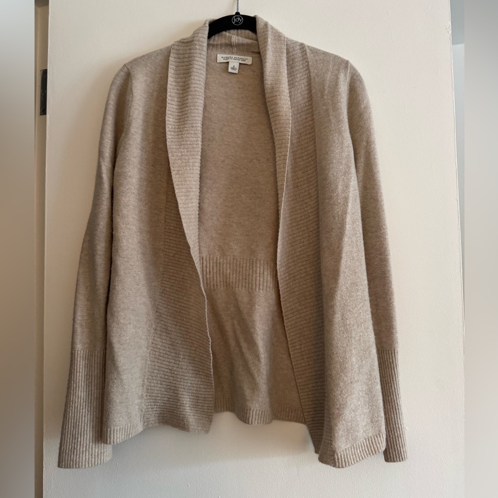 Banana Republic Light Tan Open-Front Cardigan